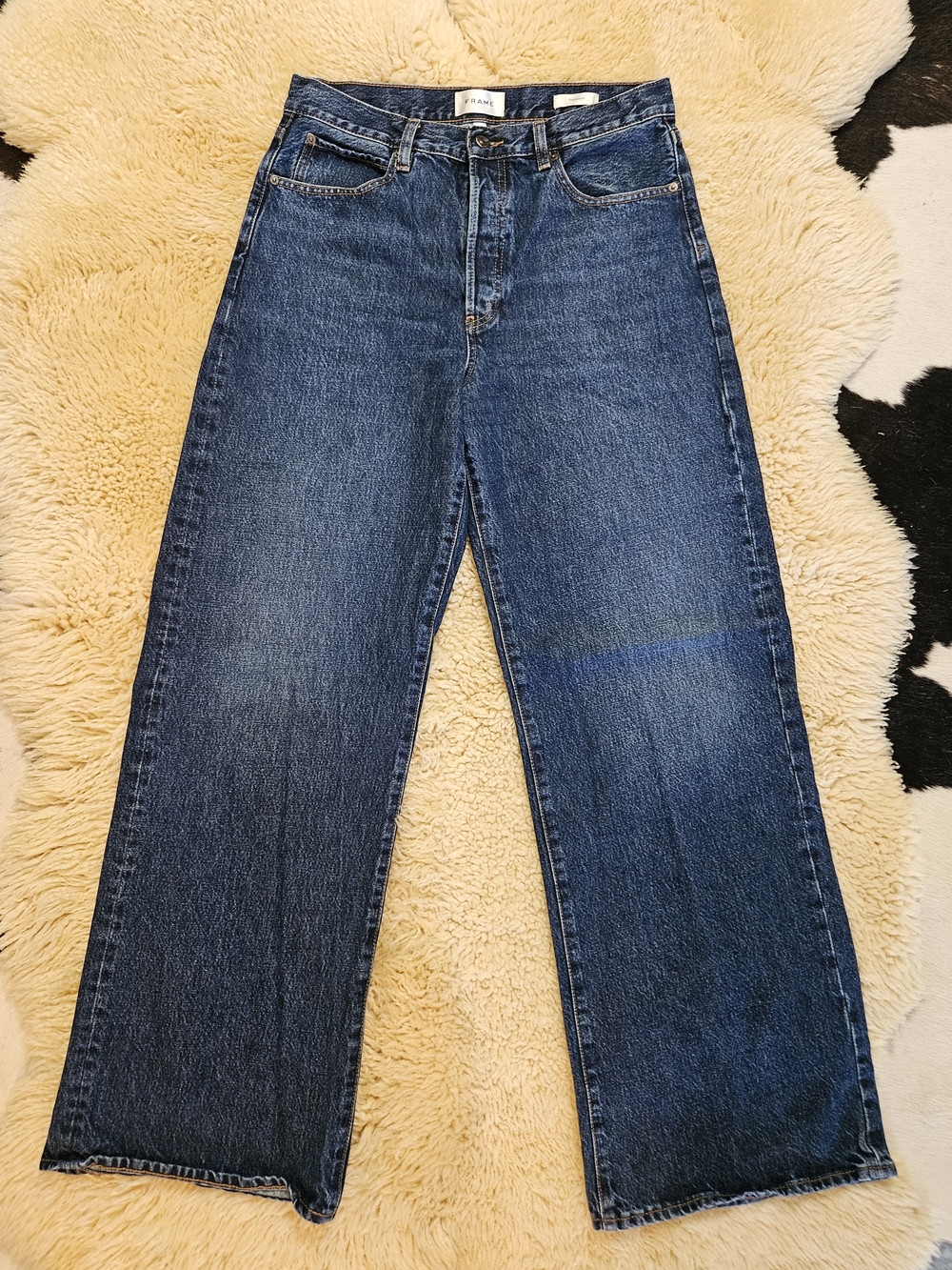 FRAME DENIM Luxury Brand Jeans 'The Loose' Wide Leg Jeans Size 28 Blue Wash